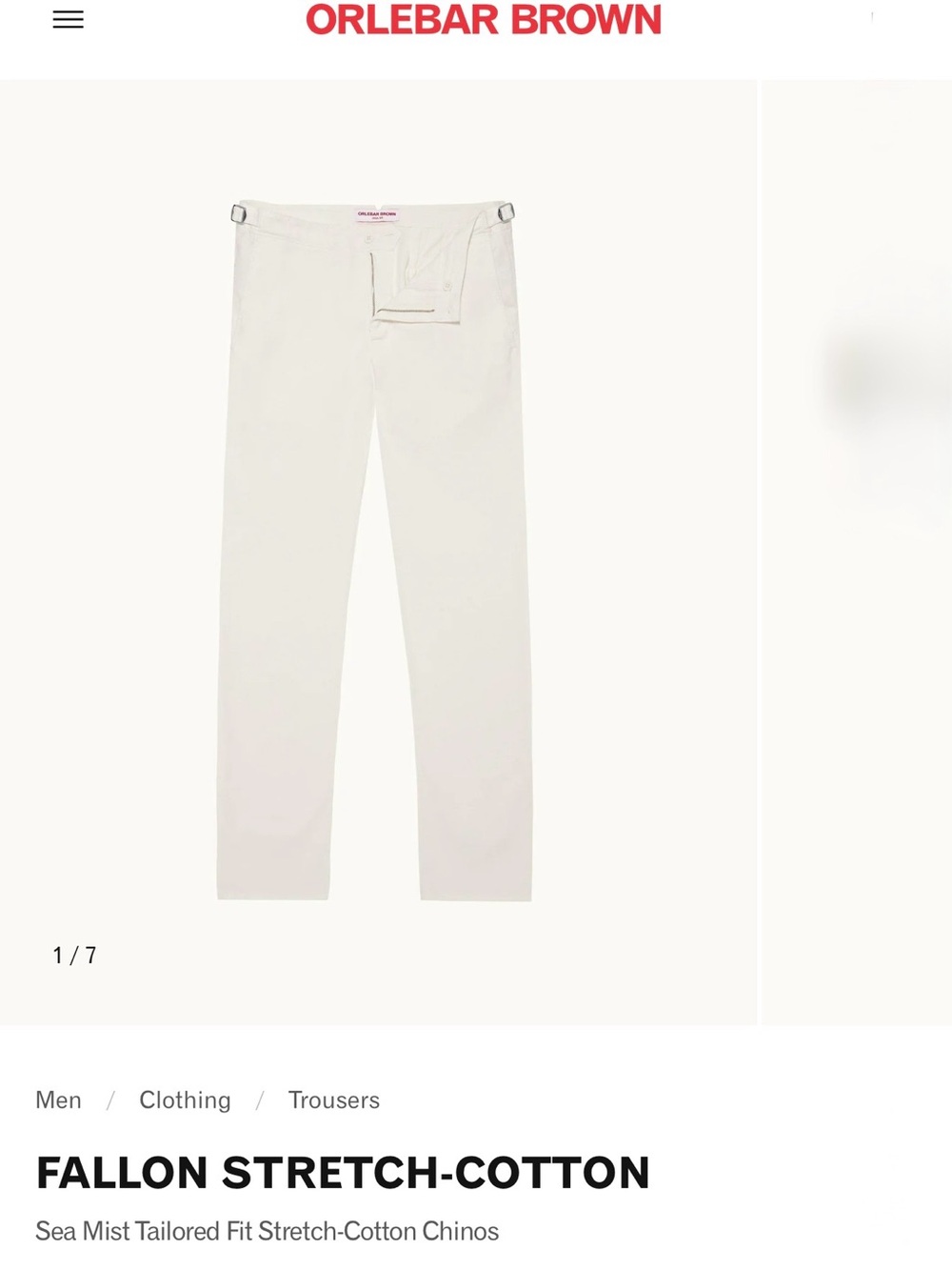 Orlebar Brown Slim Jeans - Off-White( never worn)